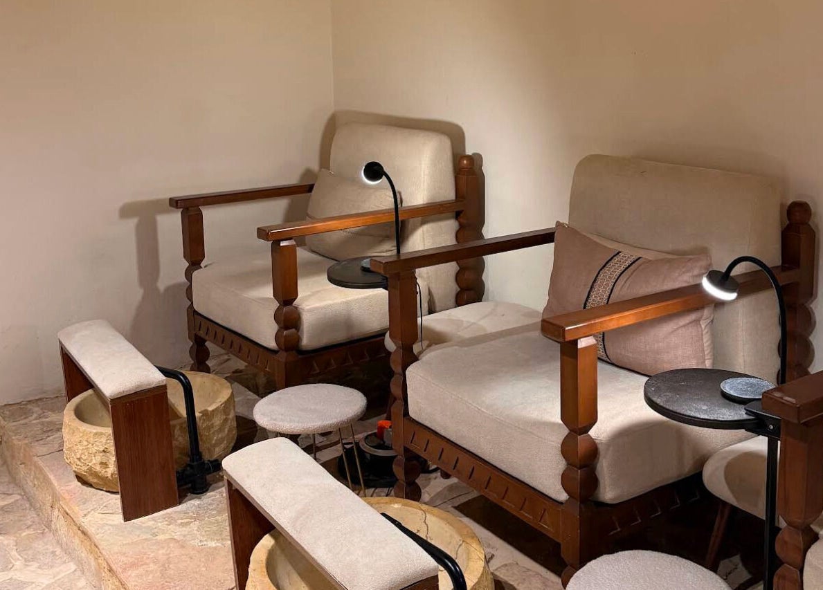 Cozy pedicure chairs at Hisma Spa, Riyadh, Riyadh Province, SA offer comfort and elegance.