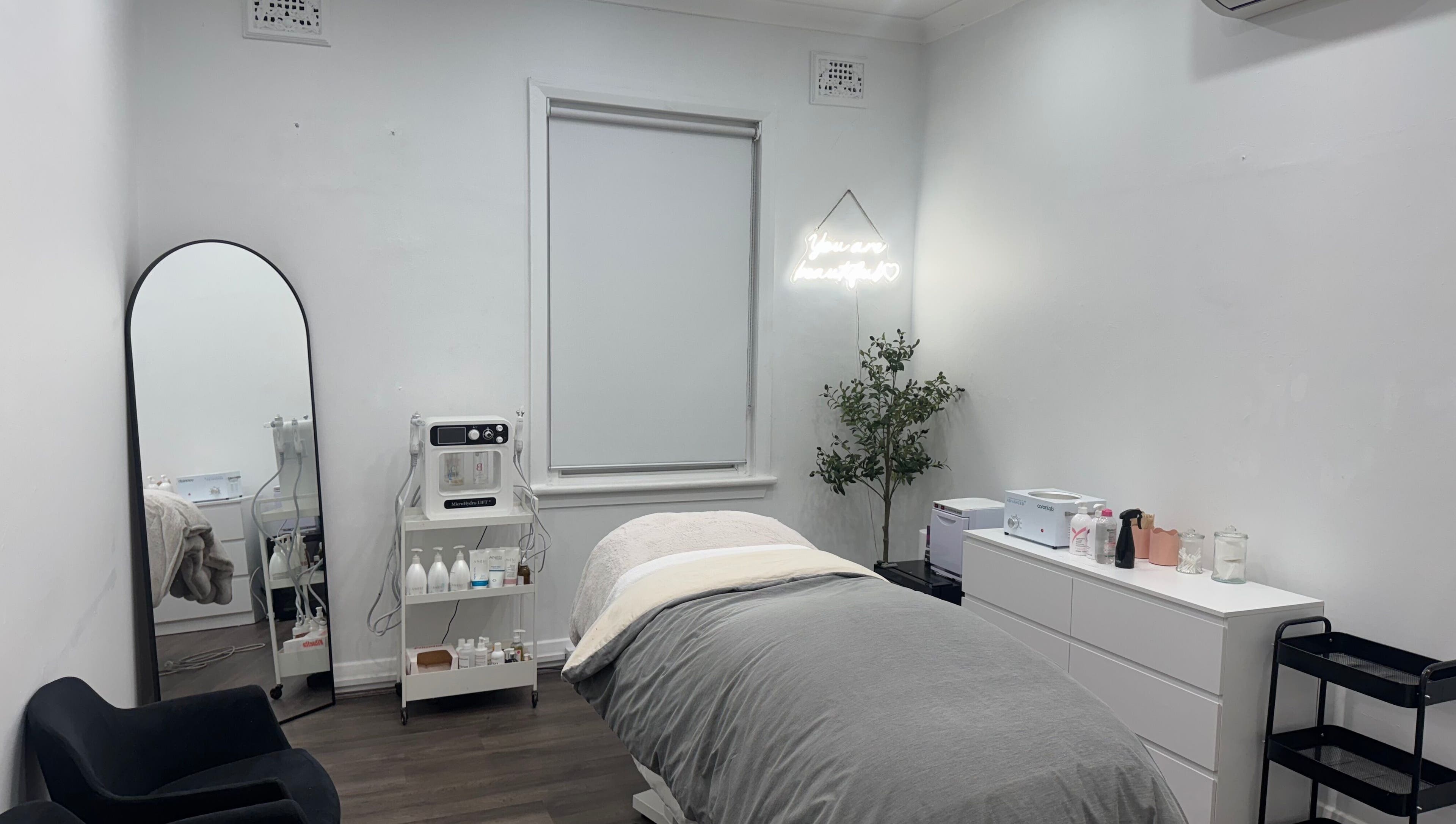 Tranquil treatment room at Radiance Beauty and Brows, Penshurst, New South Wales, AU.