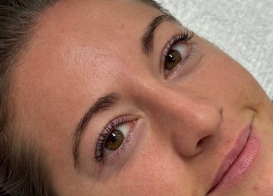 Close-up of eyebrow and lashes at Radiance Beauty and Brows in Penshurst, New South Wales, AU.