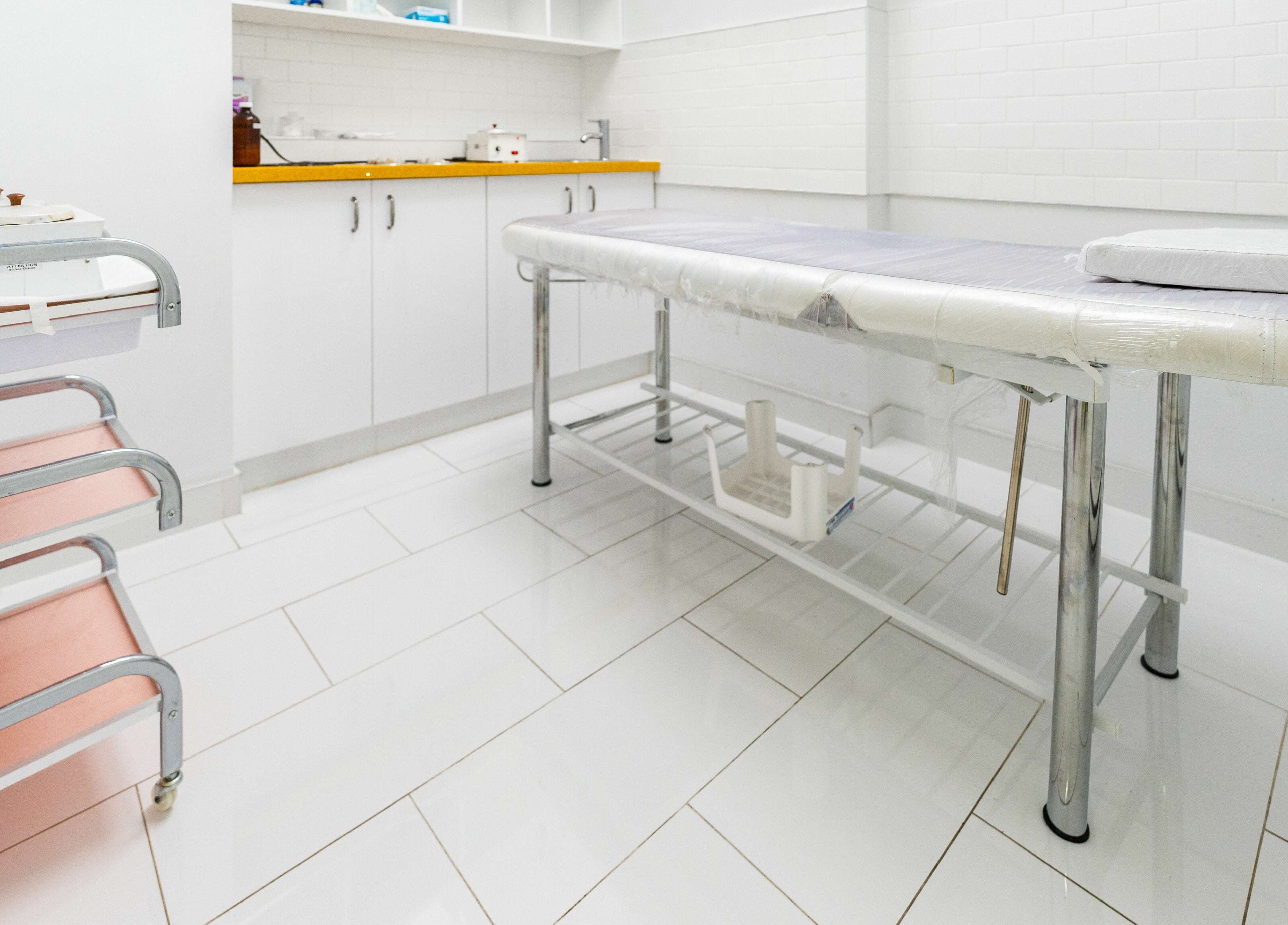 Treatment room at Prayosha Threading & Wax Bar - Bathurst St., Toronto, Ontario, CA with sleek modern design.