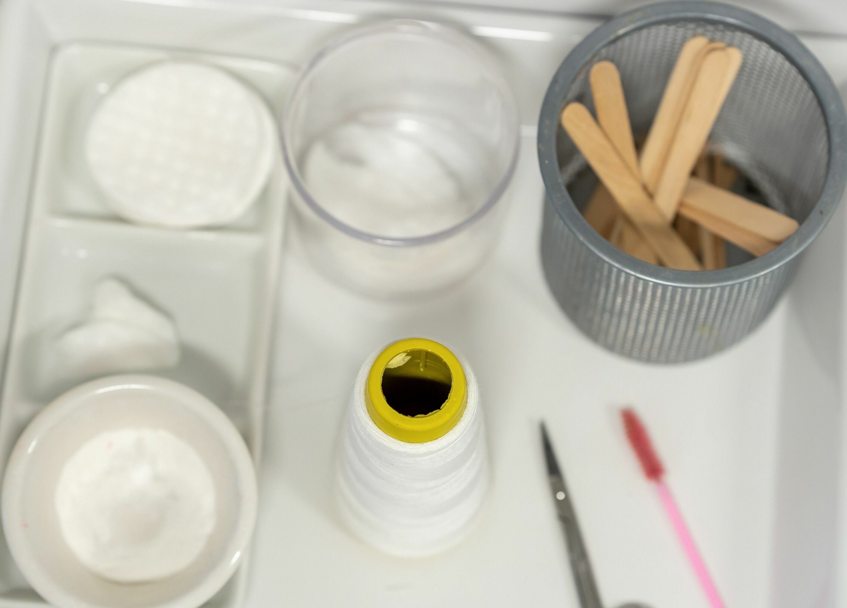 Threading and waxing tools at Prayosha Threading & Wax Bar - Younge Street, Toronto, Ontario, CA.