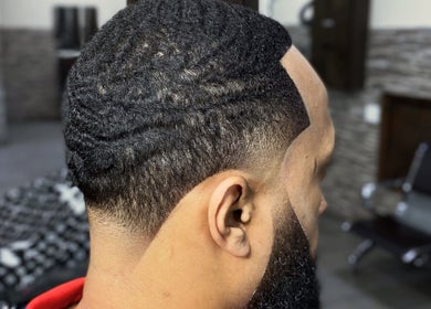 Close-up of sharp fade haircut at JaviiClipper.Cutz, Nassau, New Providence, BS.