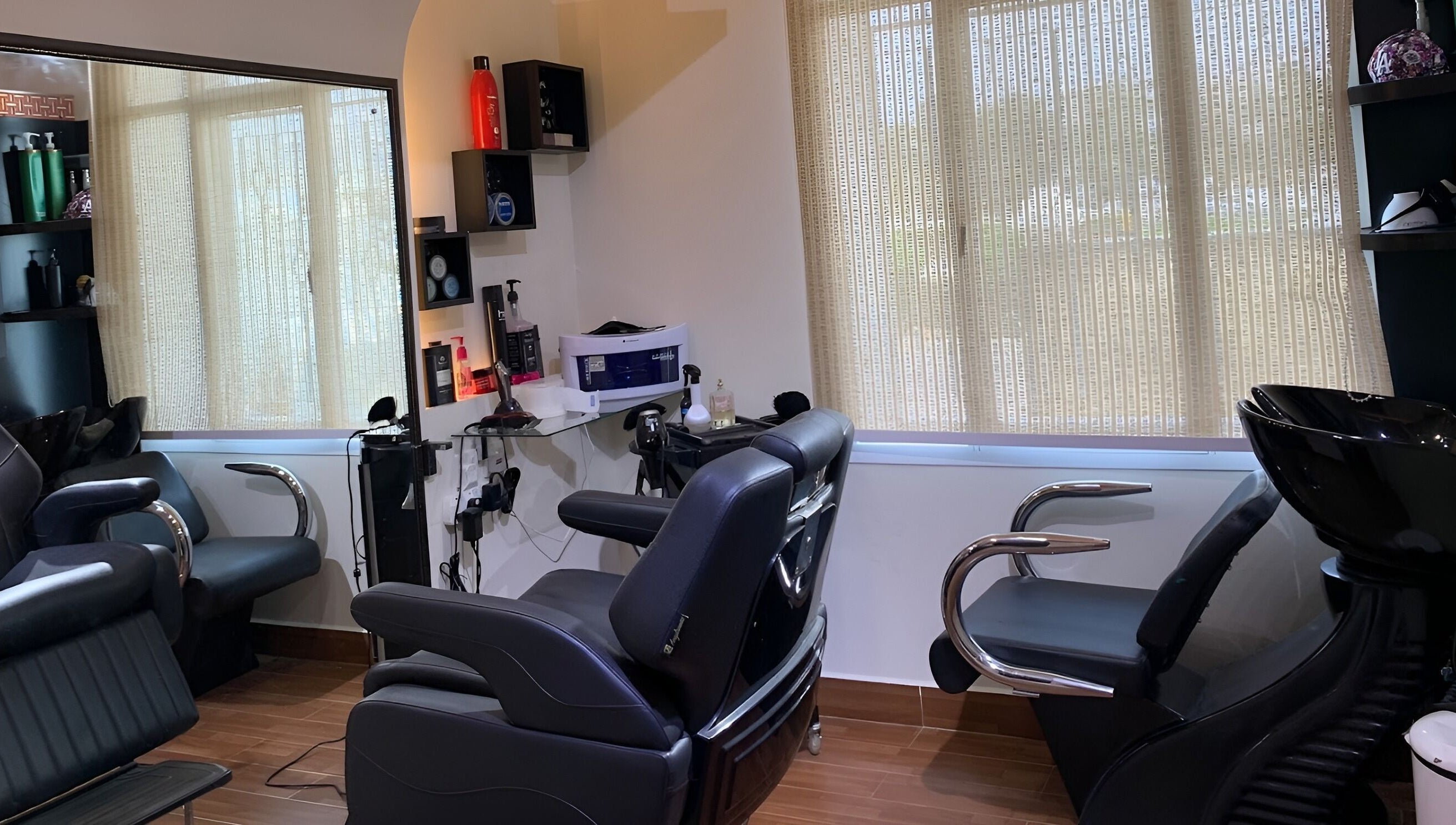 Sophisticated salon chairs and styling tools at Mr Spa, Muscat, Muscat Governorate, OM for ultimate relaxation.