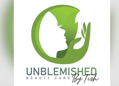 Logo of Unblemished by Tish, a beauty care venue in South Hill, AI, featuring a green silhouette design.