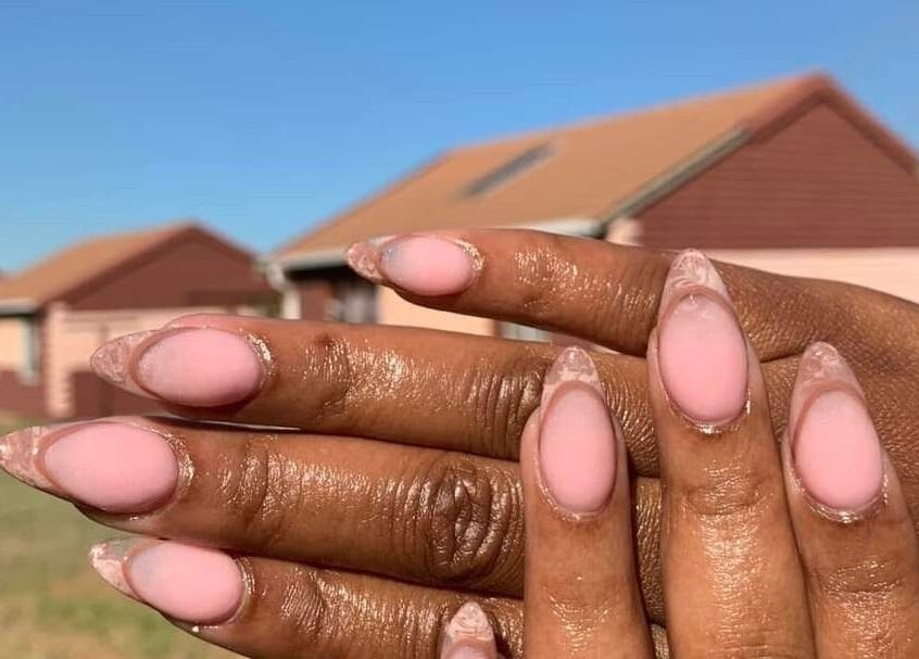 Elegant pink nails at Nenebeauty bar, Centurion, Gauteng, ZA, showcasing expert manicure designs.