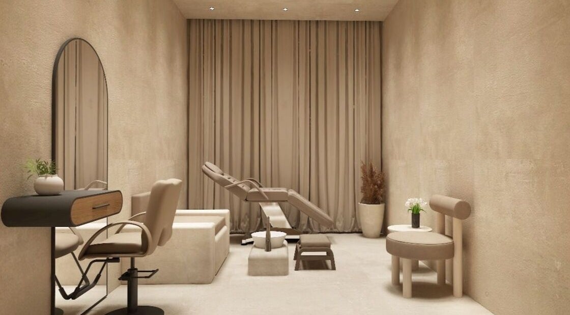 Calm, inviting interior at Weneya Beauty Centre - Sharjah, featuring a reclining chair. Located in Sharjah, Sharjah, AE.