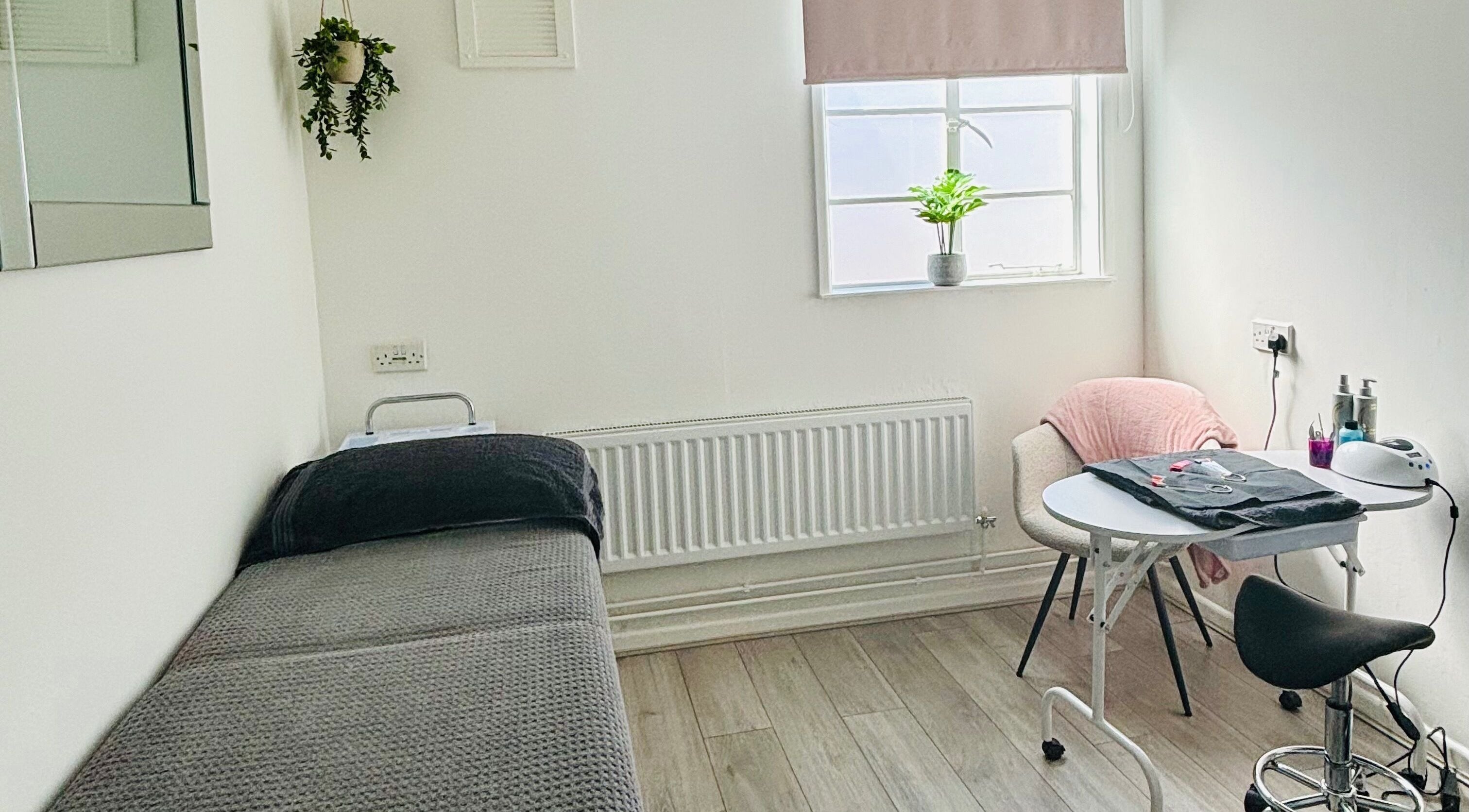 Bright treatment room at L.A Beauty ~ Based at Luna Fitness and Recovery Studio, Thatcham, England, GB.