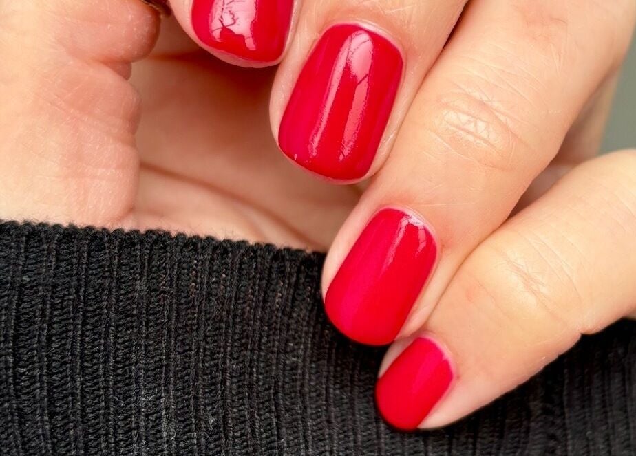 Elegant red nails at L.A Beauty ~ Based at Luna Fitness and Recovery Studio, Thatcham, England, GB.
