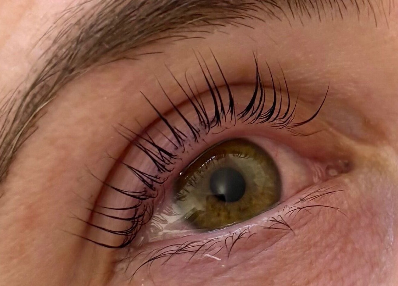 Close-up of enhanced lashes at L.A Beauty ~ Based at Luna Fitness and Recovery Studio in Thatcham, England, GB.