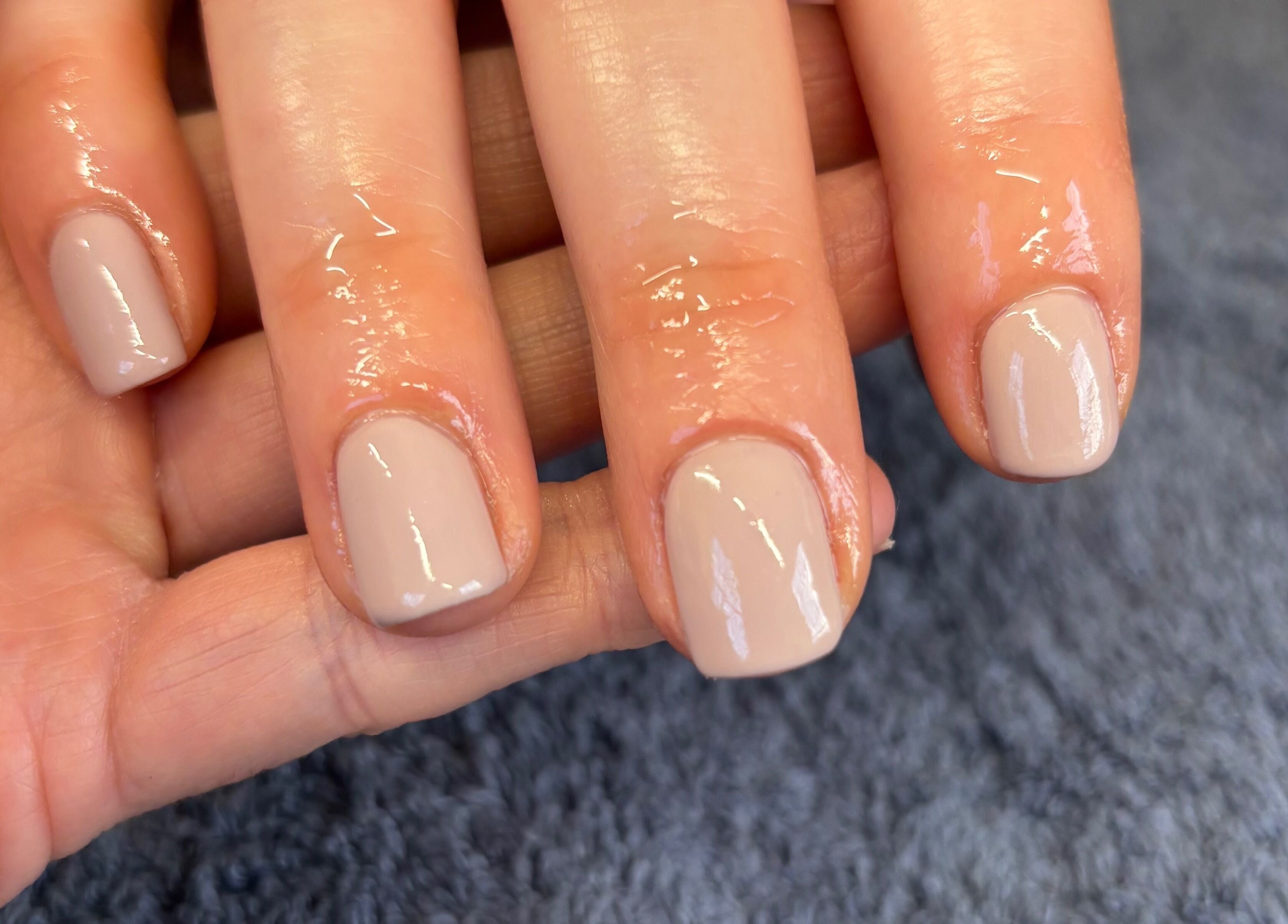 Glossy nude nails at L.A Beauty ~ Based at Luna Fitness and Recovery Studio, Thatcham, England, GB.