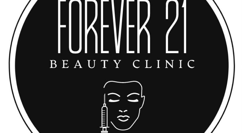 Forever 21 Beauty Clinic logo in Windsor, ON featuring a face and syringe design.