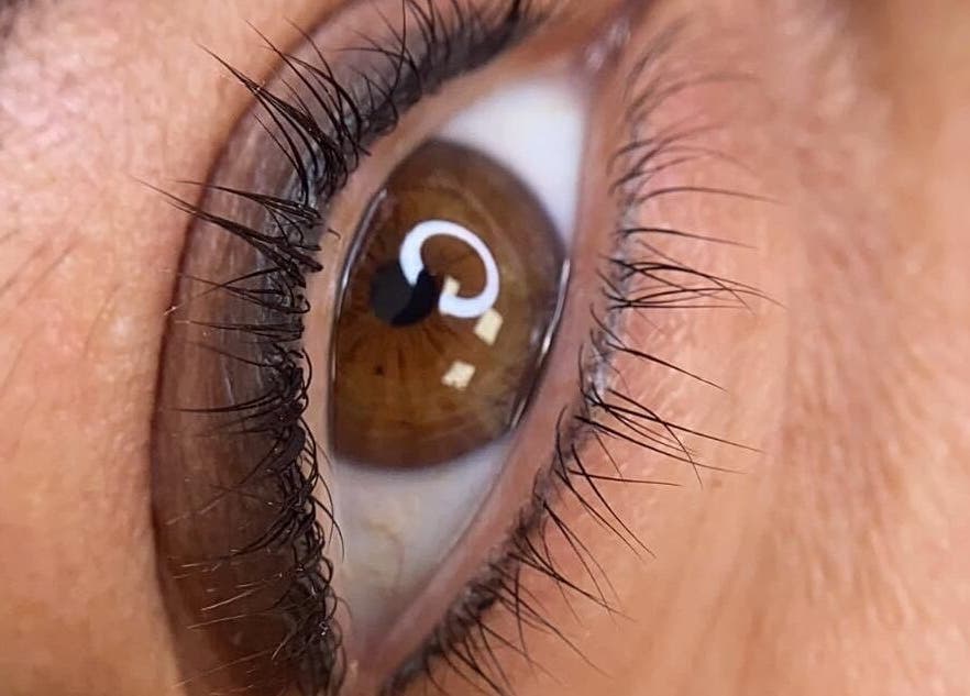 Close-up of expertly shaped eyebrow at Brow Lab by Anna/Ely in Ely, England, GB.