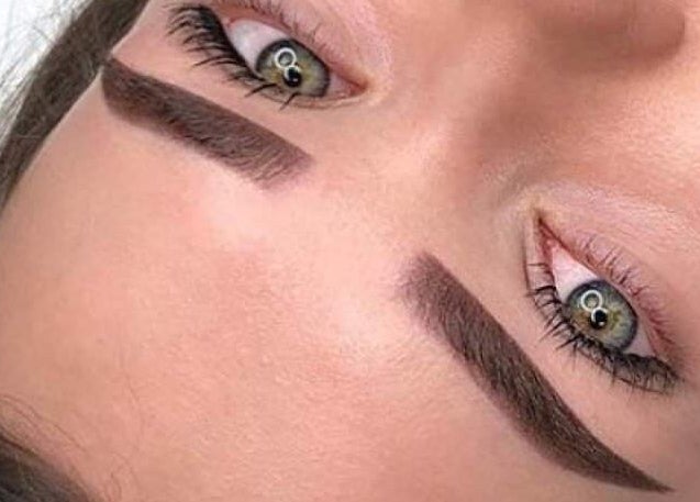 Close-up of perfectly shaped eyebrows at Êlevê Aesthetics & Brow Lab by Anna Bury St Edmunds, England, GB.