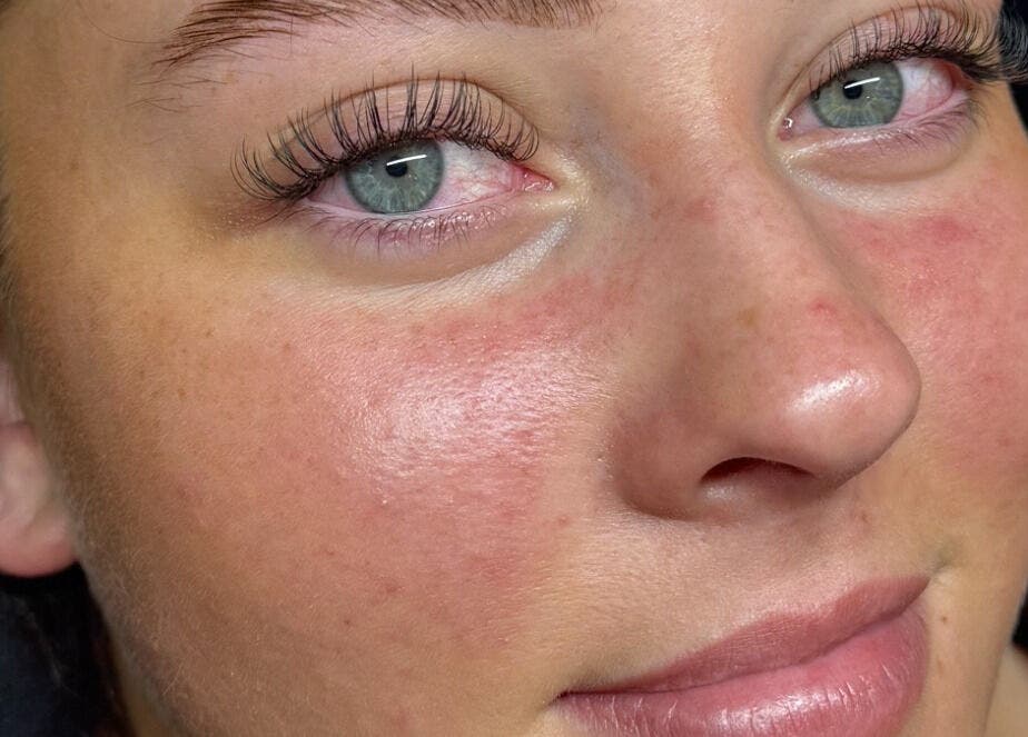 Close-up of expertly crafted eyelashes at Daisy Lee Lashes and Brows, Bingley, England, GB.