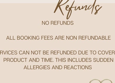 Refund policy sign at Enhanced Elegance Ink and Beauty, Whyalla Jenkins, South Australia, AU.