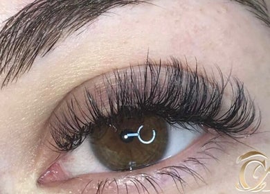 Closeup of expertly crafted lashes at The Creative Beauty Studio, Harlow, England, GB.