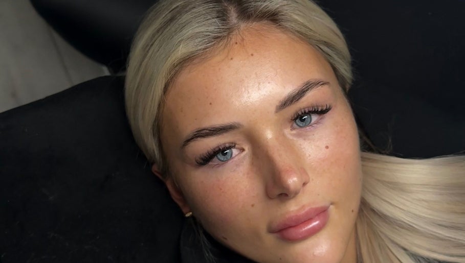 Close-up of a client's radiant skin after treatment at Charli Louise Beauty, Oldland Common, England, GB.