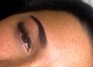 Close-up of beautifully extended lashes at Charli Louise Beauty, Oldland Common, England, GB.
