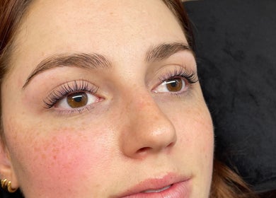 Close-up of beautifully styled lashes at Lara Beauty Collective, Randwick, New South Wales, AU.