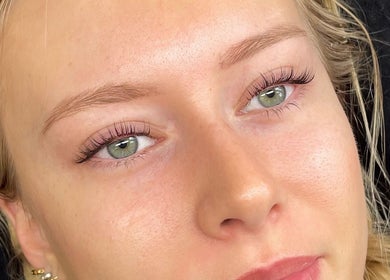 Close-up of enhanced lashes at Lara Beauty Collective, Randwick, New South Wales, AU.