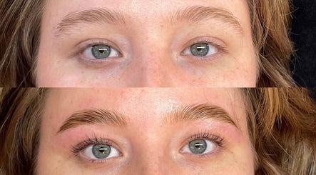 Before and after of eyebrow treatment at Lara Beauty Collective, Randwick, New South Wales, AU.