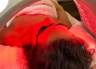 Red light therapy session at Lara Beauty Collective, Randwick, New South Wales, AU.