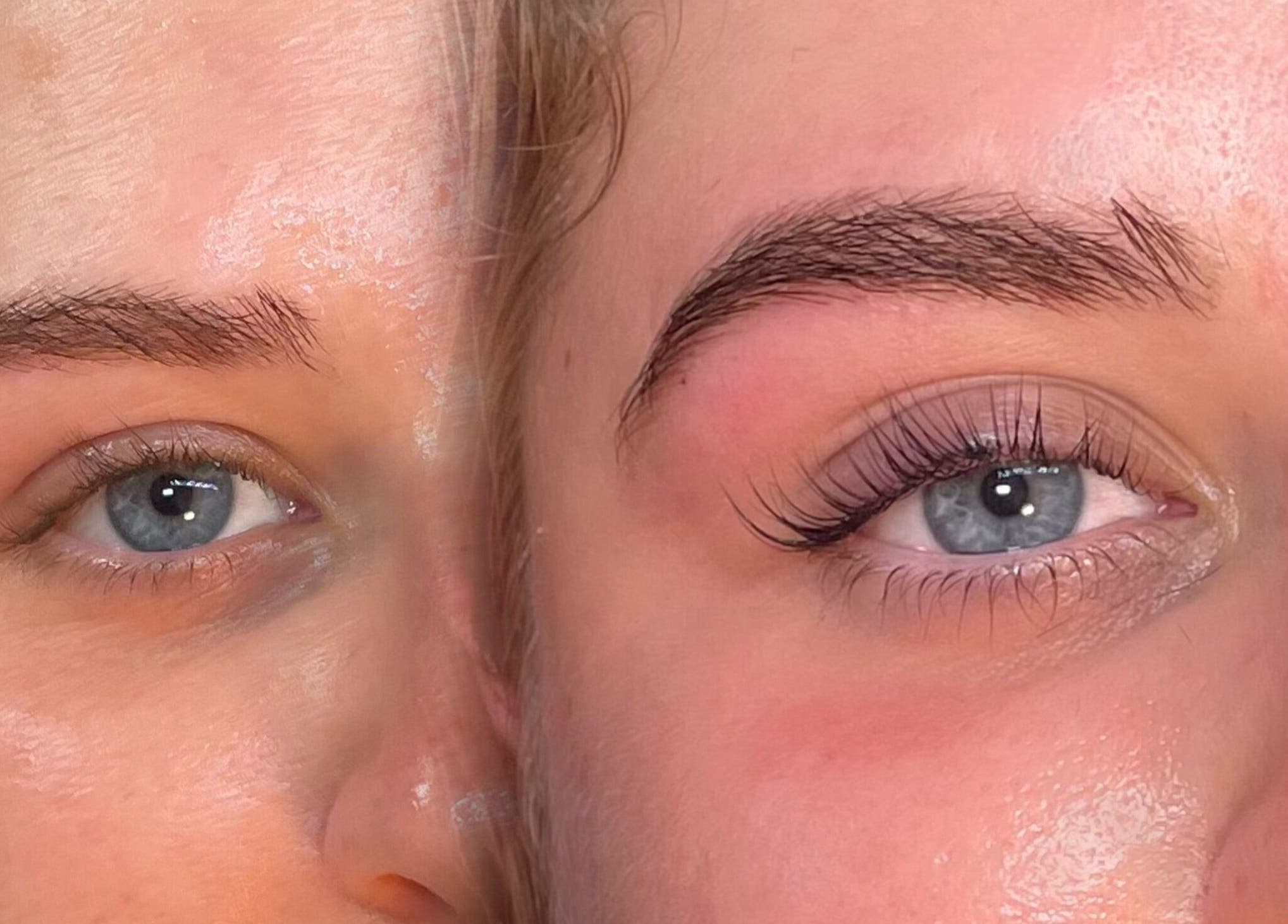 Lash transformation at Lara Beauty Collective in Randwick, New South Wales, AU, showcasing before-and-after results.
