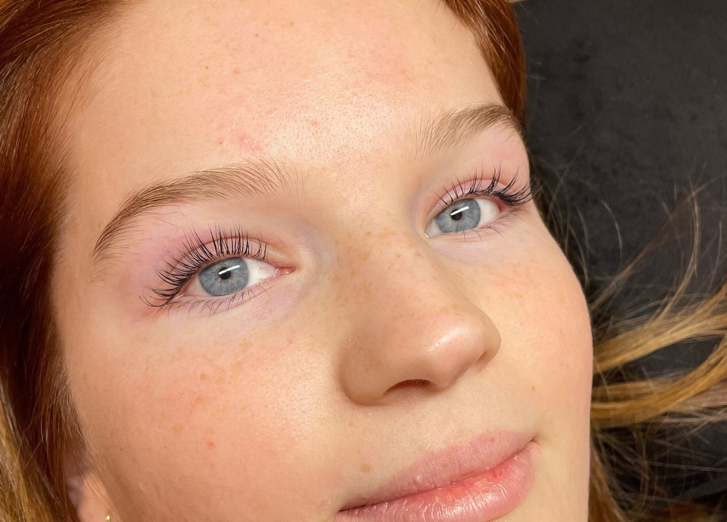 Close-up of radiant eyes and lashes after treatment at Lara Beauty Collective, Randwick, New South Wales, AU.