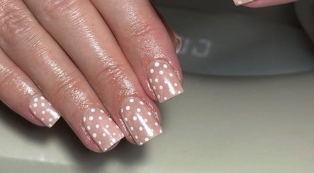 Polka dot manicure at Beauty Bliss By Becca, Annan, Scotland, GB. Chic and stylish nail design.