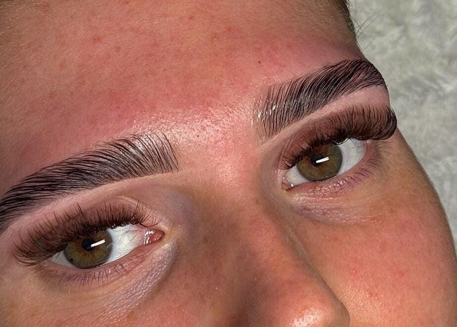 Expert brow styling at Beauty Bliss By Becca, Annan, Scotland, GB, showcasing perfectly shaped brows.