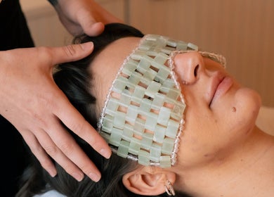 Relaxing jade facial massage at Radiant Seed, Prahran, Victoria, AU. Experience tranquility with soothing wellness.