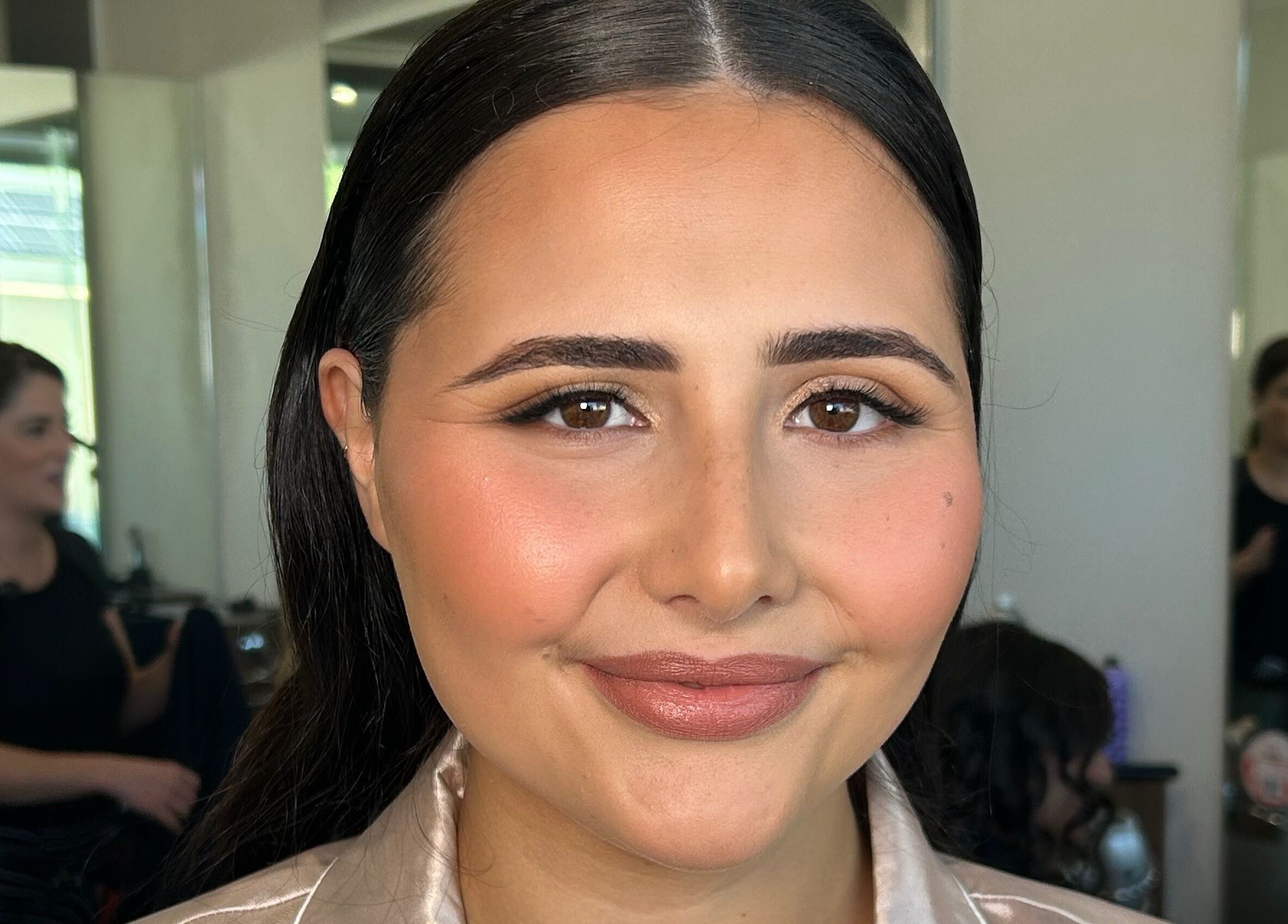 Client with flawless makeup at Charlotte J. Artistry, Brighton, South Australia, AU studio.