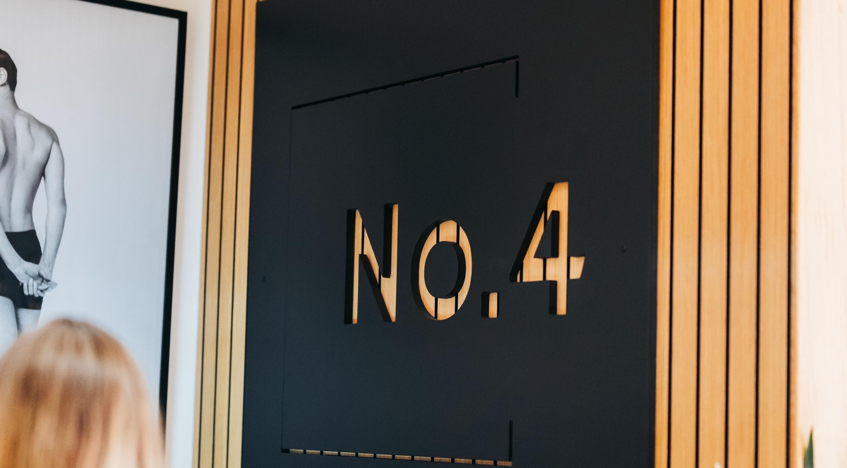 Modern No.4 West Bridgford sign, enhancing venue's stylish appeal in West Bridgford, England, GB.