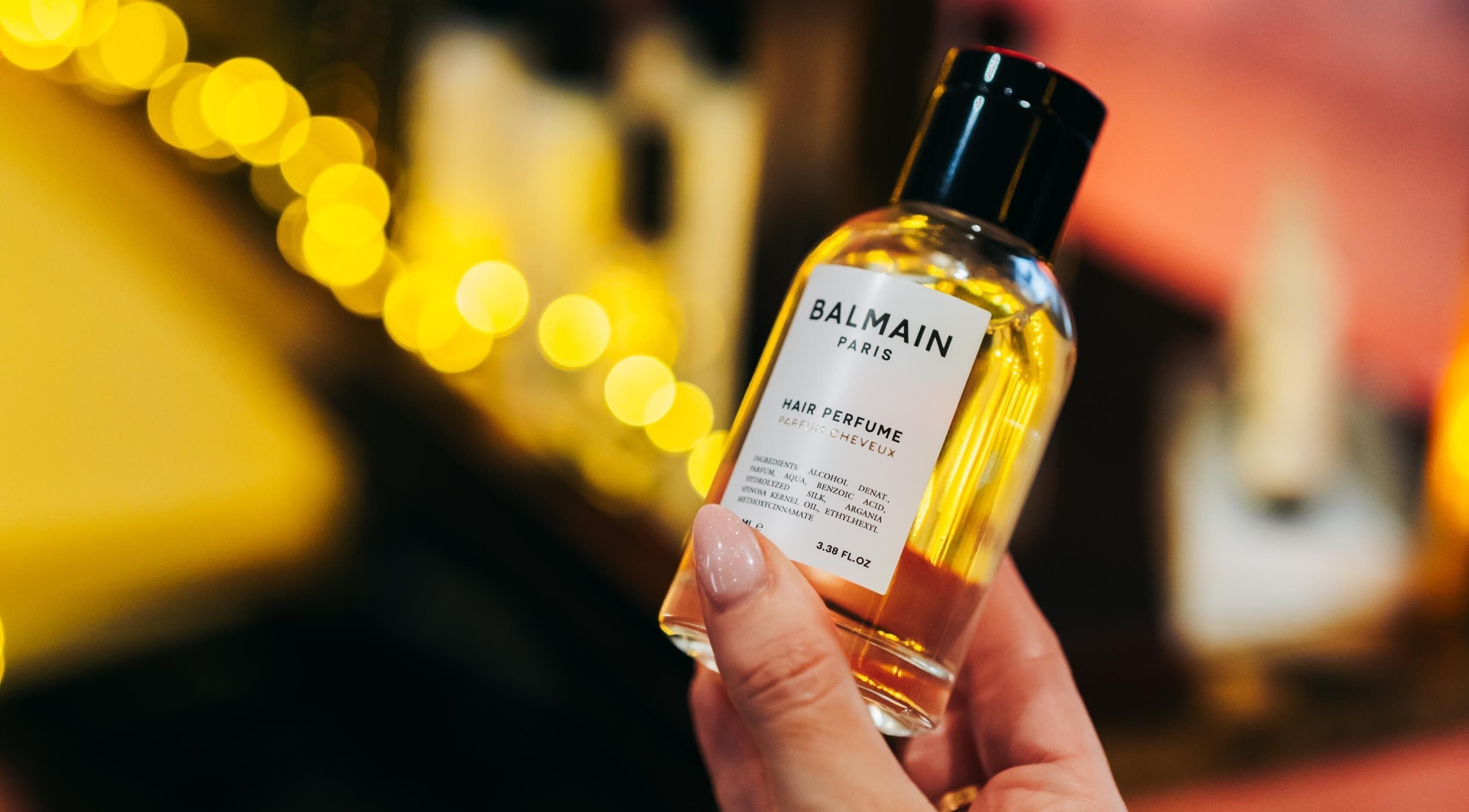 Balmain hair perfume at No.4 West Bridgford, West Bridgford, England, GB, illuminated with warm lighting.