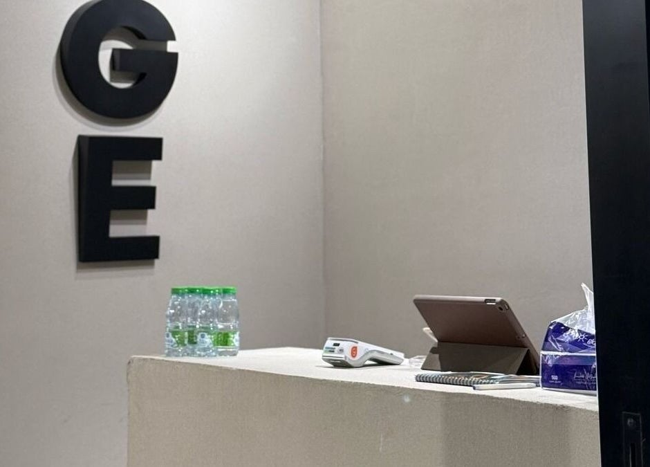 Reception at Edge 90 - حافه ٩٠ المنار in Riyadh, Riyadh Province, SA, showcasing sleek decor.