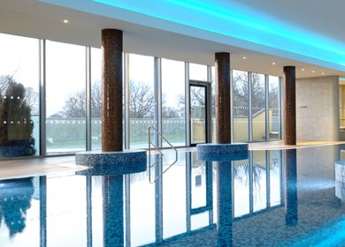 Luxurious indoor pool at Spa Sanctuary at Manor House Country Hotel in Enniskillen, Northern Ireland, GB.