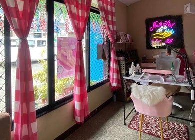 Interior of Bling On Me Nail Art Studio, Tayabas, Calabarzon, PH, showcasing a cozy, vibrant workspace.
