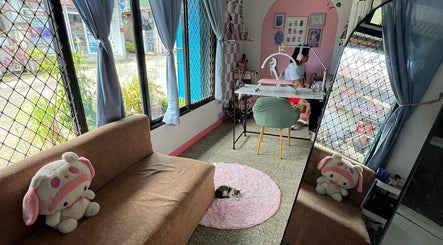 Cozy interior of Bling On Me Nail Art Studio, Tayabas, Calabarzon, PH, with plush toys and stylish decor.