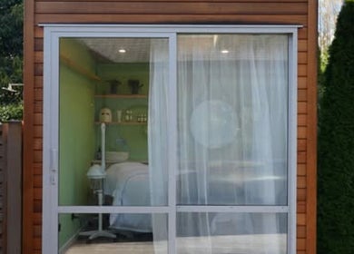 Hada Studio's serene treatment room nestled in tranquil Christchurch, Canterbury, NZ surroundings.