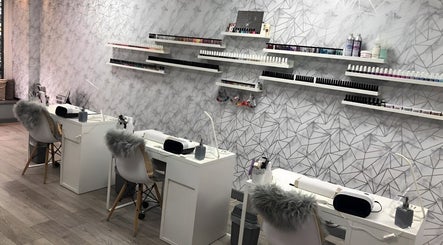 Sophisticated nail studio at Rock Candy Beauty, Louth, England, GB with modern decor and stylish workstations.