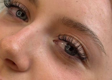 Close-up of expertly done lashes at Rock Candy Beauty, Louth, England, GB, showcasing lash extension service.