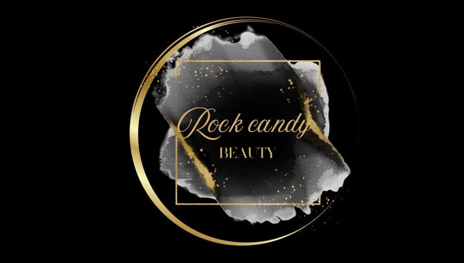 Sophisticated Rock Candy Beauty logo in black and gold, Louth, England, GB.
