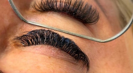 Eyelash extensions at Rock Candy Beauty in Louth, England, GB are beautifully displayed on a client.