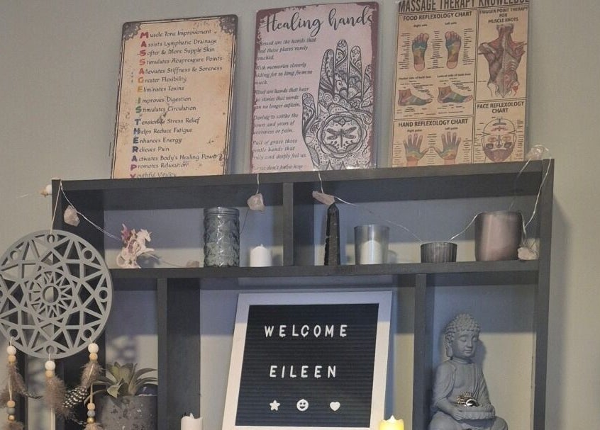 Holistic Healing Hands decor with relaxing elements in Lurgan, Northern Ireland, GB.