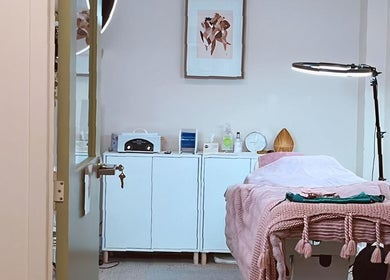 Treatment room at Si Beauty Sydney in Balgowlah, New South Wales, AU with cozy decor and professional equipment.