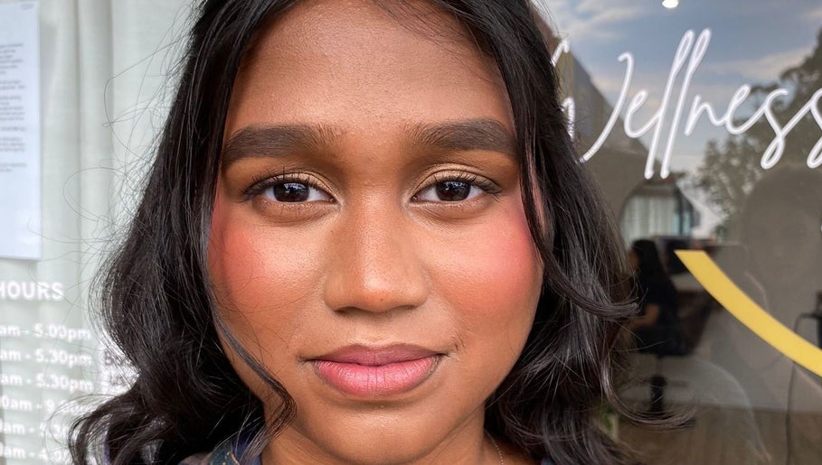 Close-up of a woman with makeup at BelM Beauty Treatments, Moss Hair Artistry, Neutral Bay, New South Wales, AU.