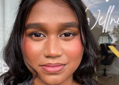 Close-up of a woman with makeup at BelM Beauty Treatments, Moss Hair Artistry, Neutral Bay, New South Wales, AU.