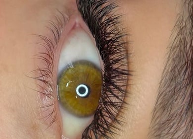 Close-up of enhanced eyelashes at Lash Eyelashes, Southampton, England, GB showcasing stunning eye detail.