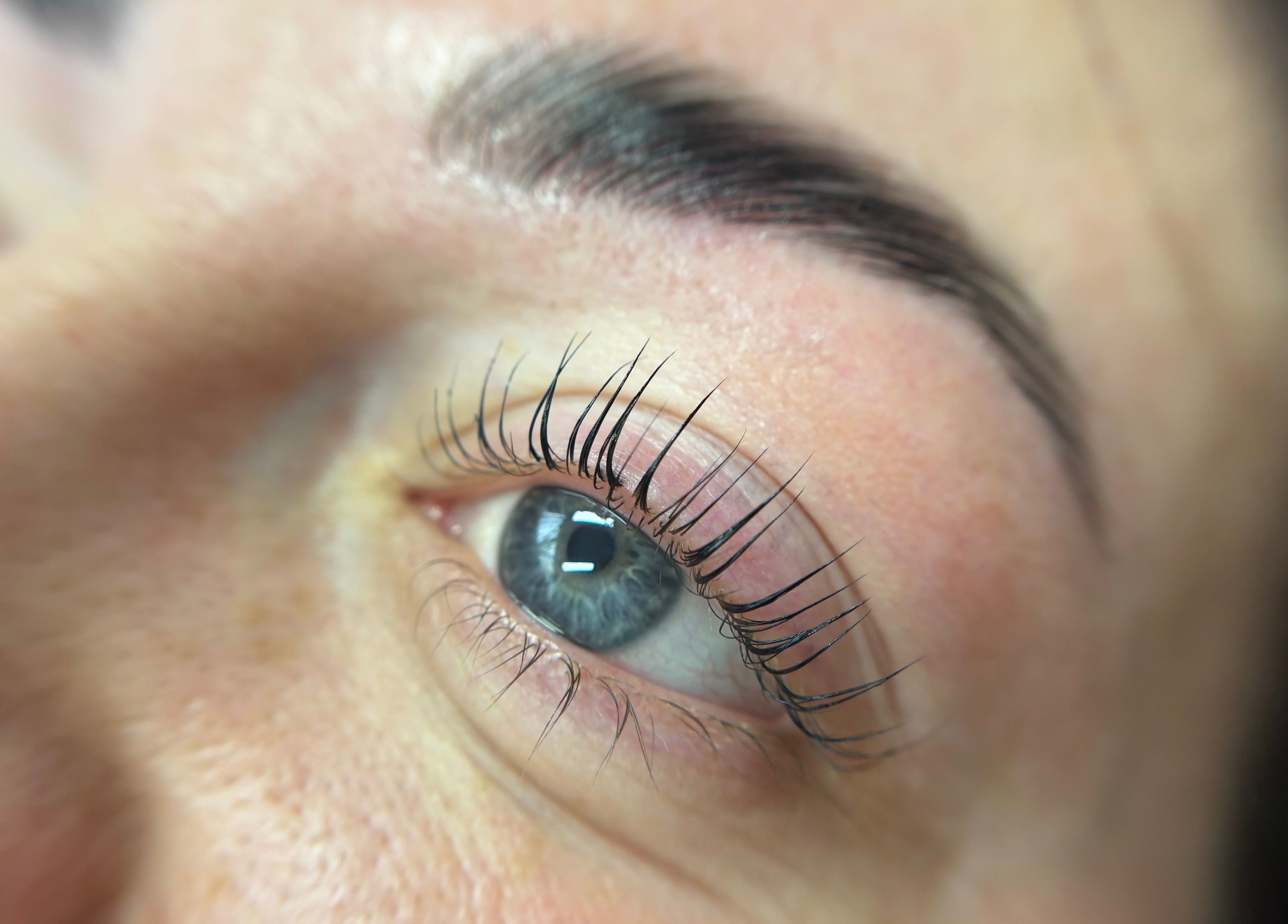 Close-up of styled eyelashes at Lash Eyelashes, Southampton, England, GB.