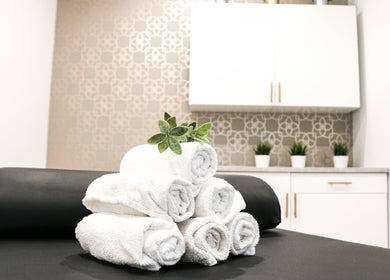 Relaxing spa towels at Beautiful You Spa & Lash Boutique, Tillsonburg, Ontario, CA.